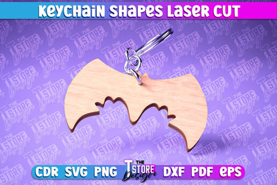 Keychain Shapes Laser Cut | Keychain Laser Cut Design | CNC Files SVG The T Store Design 