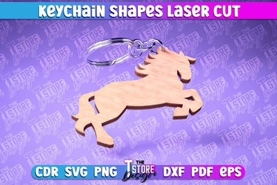 Keychain Shapes Laser Cut | Keychain Laser Cut Design | CNC Files SVG The T Store Design 