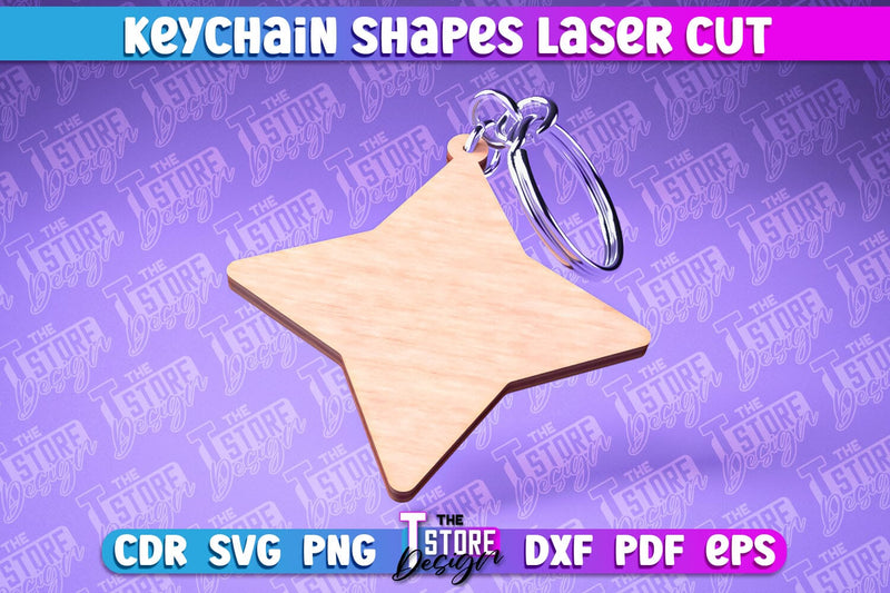 Keychain Shapes Laser Cut | Keychain Laser Cut Design | CNC Files SVG The T Store Design 