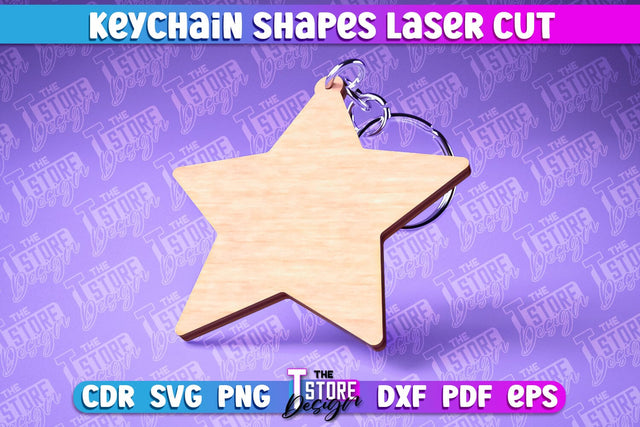 Keychain Shapes Laser Cut | Keychain Laser Cut Design | CNC Files SVG The T Store Design 