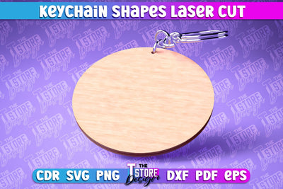 Keychain Shapes Laser Cut | Keychain Laser Cut Design | CNC Files SVG The T Store Design 