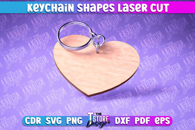 Keychain Shapes Laser Cut | Keychain Laser Cut Design | CNC Files SVG The T Store Design 