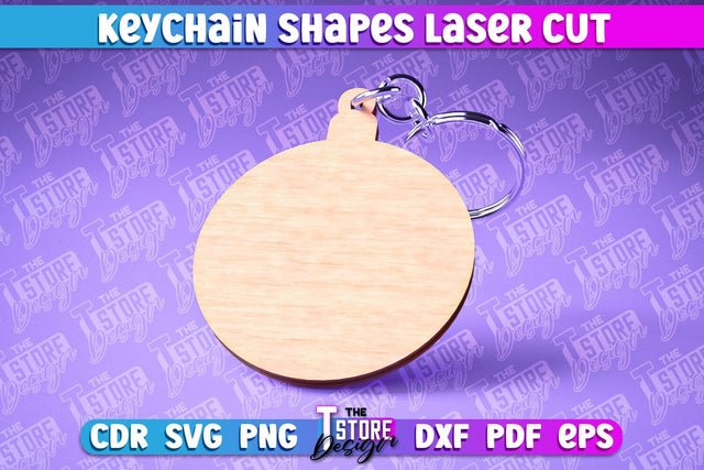 Keychain Shapes Laser Cut | Keychain Laser Cut Design | CNC Files SVG The T Store Design 
