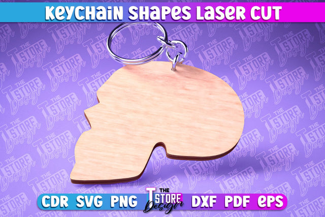 Keychain Shapes Laser Cut | Keychain Laser Cut Design | CNC Files SVG The T Store Design 