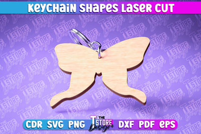 Keychain Shapes Laser Cut | Keychain Laser Cut Design | CNC Files SVG The T Store Design 