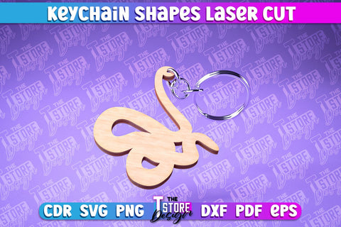 Keychain Shapes Laser Cut | Keychain Laser Cut Design | CNC Files SVG The T Store Design 