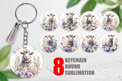 Keychain Sheep Easter Sublimation artnoy 