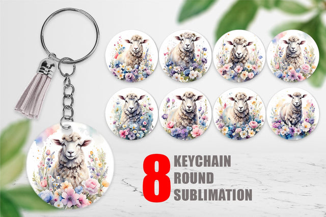 Keychain Sheep Easter Sublimation artnoy 