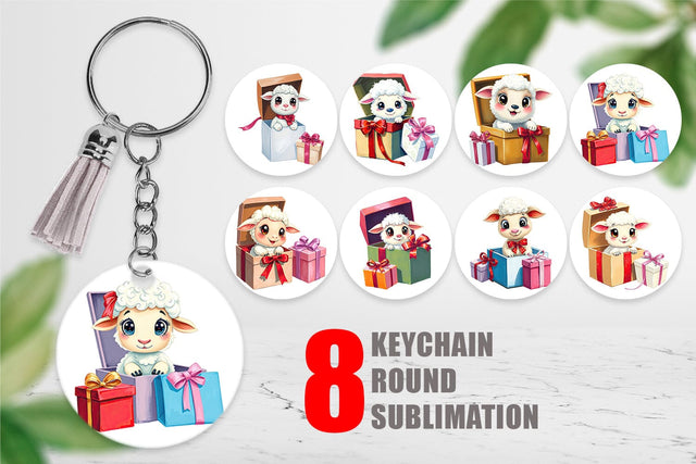 Keychain Sheep Gift Sublimation artnoy 