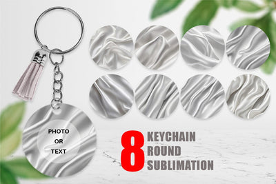 Keychain Silver Silk Pattern Sublimation artnoy 