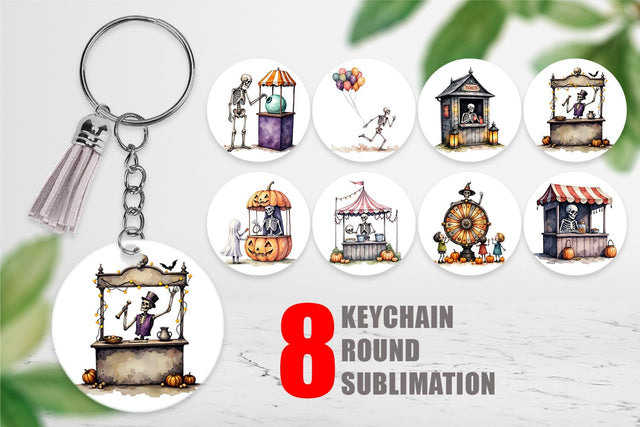 Keychain Skeleton Game Booths Sublimation artnoy 