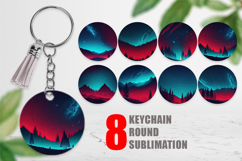 Keychain Sky Shine Landscape Sublimation artnoy 