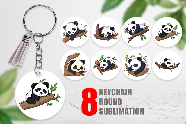Keychain Sleepy Panda Sublimation artnoy 