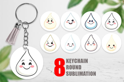 Keychain Smiling Milk Drop Sublimation artnoy 