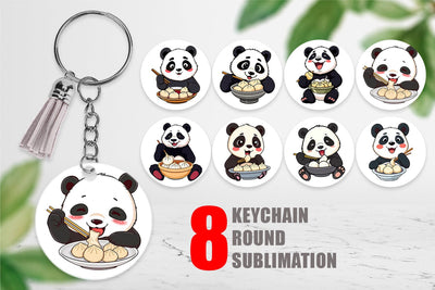 Keychain Smiling Panda Sublimation artnoy 