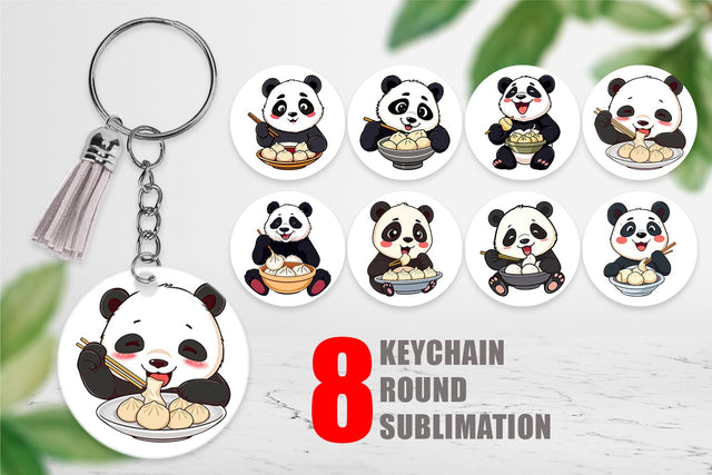 Keychain Smiling Panda Sublimation artnoy 
