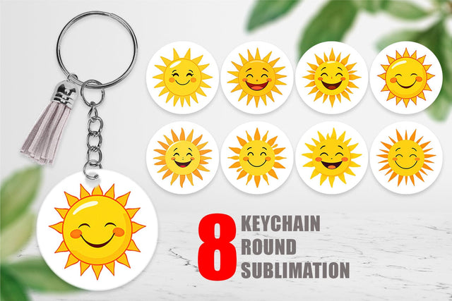 Keychain Smiling Sun Sublimation artnoy 