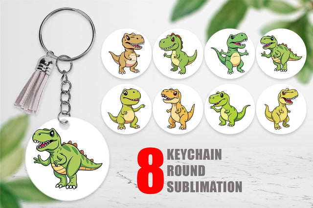 Keychain Smiling T-Rex Sublimation artnoy 