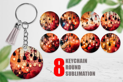 Keychain Smoke and Light Bulbs Sublimation artnoy 