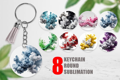 Keychain Smoke Realistic Sublimation artnoy 