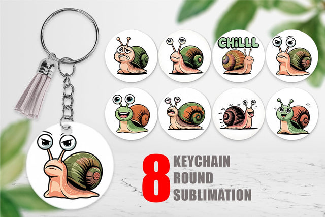 Keychain Snail Mood Sublimation artnoy 