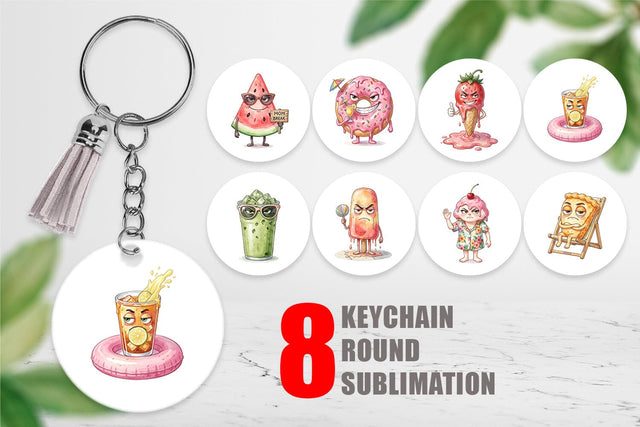 Keychain Snarky Summer Treat Moods Sublimation artnoy 