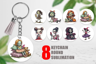 Keychain Snarky Zombie Doll Sublimation artnoy 