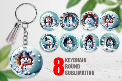Keychain Snowman Sublimation artnoy 