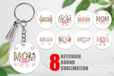 Keychain Soft Pastel MOM Animal Print Sublimation artnoy 