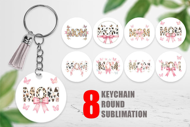 Keychain Soft Pastel MOM Animal Print Sublimation artnoy 