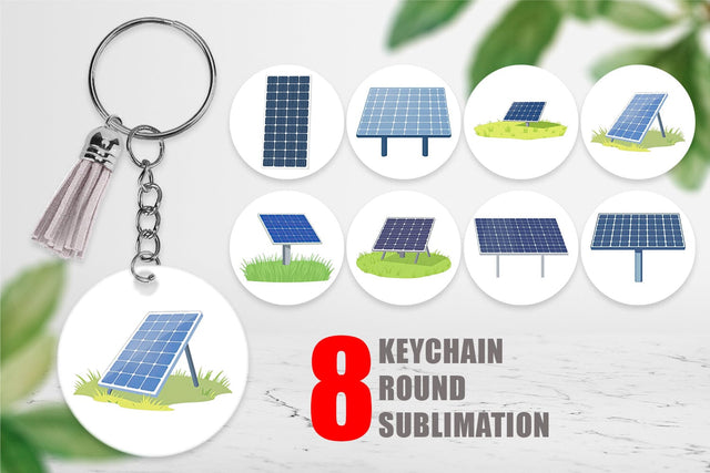 Keychain Solar Panel Sublimation artnoy 