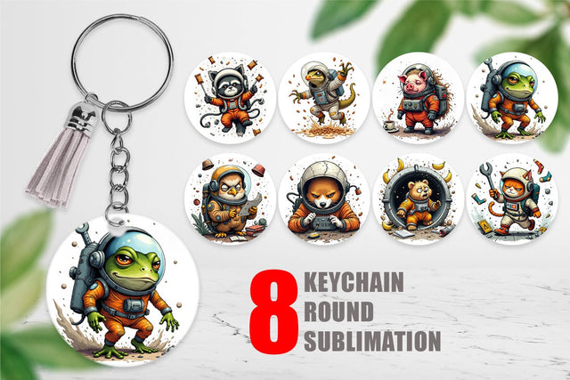 Keychain Space Chaos Critter Sublimation artnoy 