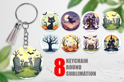 Keychain Spooky Scenes Sublimation artnoy 