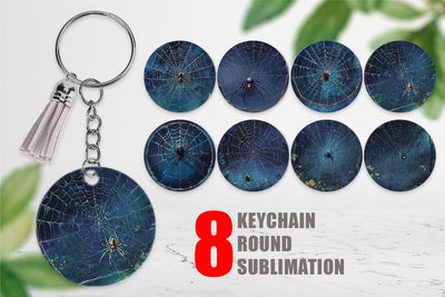 Keychain Spooky Spider Web Sublimation artnoy 