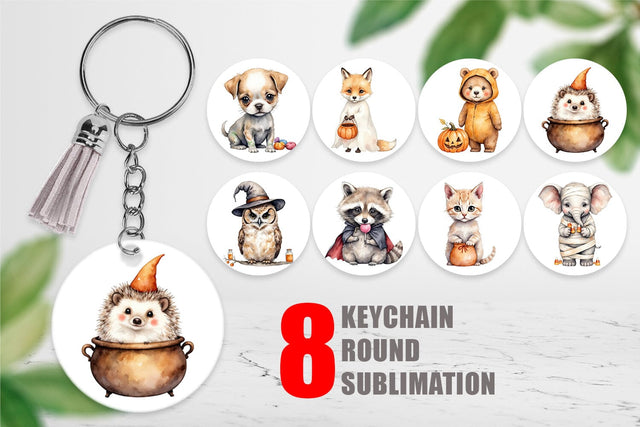 Keychain Spooky Sweet Critters Sublimation artnoy 