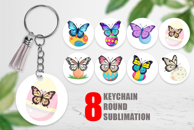 Keychain Spring Butterfly Sublimation artnoy 