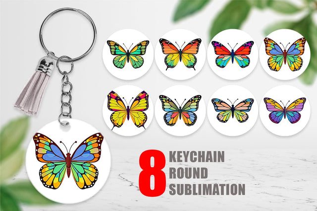 Keychain Spring Butterfly Sublimation artnoy 