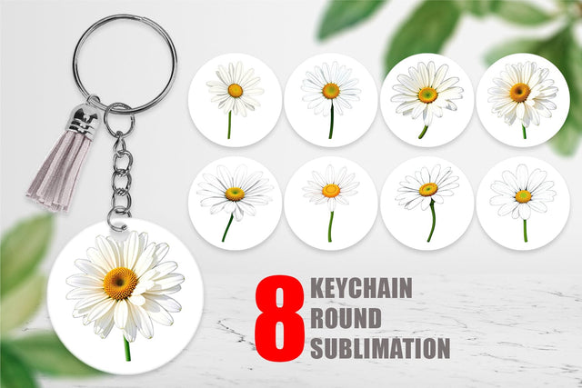 Keychain Spring Daisy Sublimation artnoy 