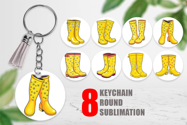 Keychain Spring Rain Boot Sublimation artnoy 