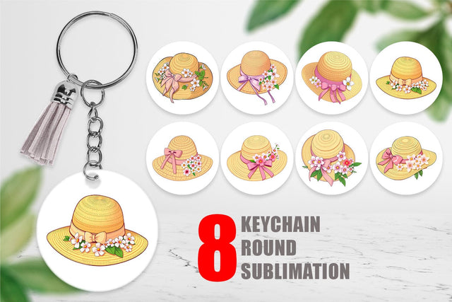 Keychain Spring Sun Hat Sublimation artnoy 