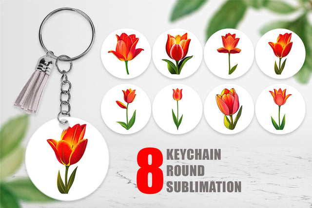Keychain Spring Tulip Sublimation artnoy 