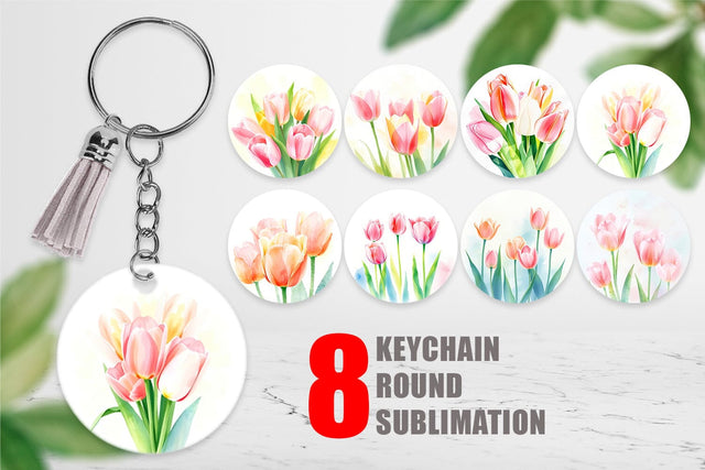 Keychain Spring Tulips Sublimation artnoy 
