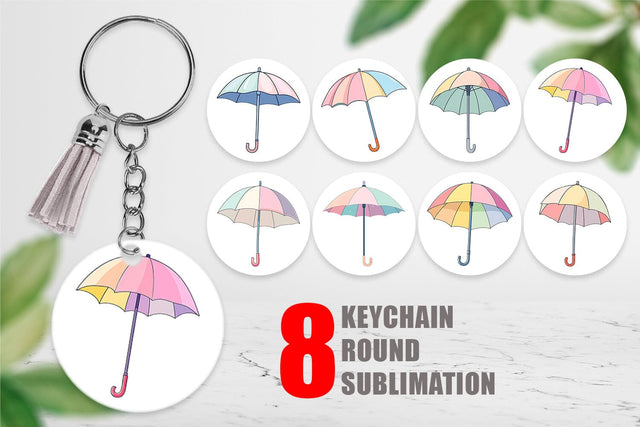 Keychain Spring Umbrella Sublimation artnoy 
