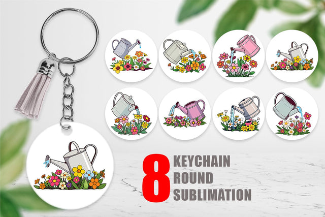 Keychain Spring Watering Can Sublimation artnoy 