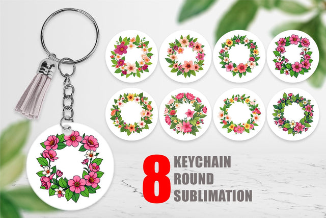 Keychain Spring Wreath Sublimation artnoy 