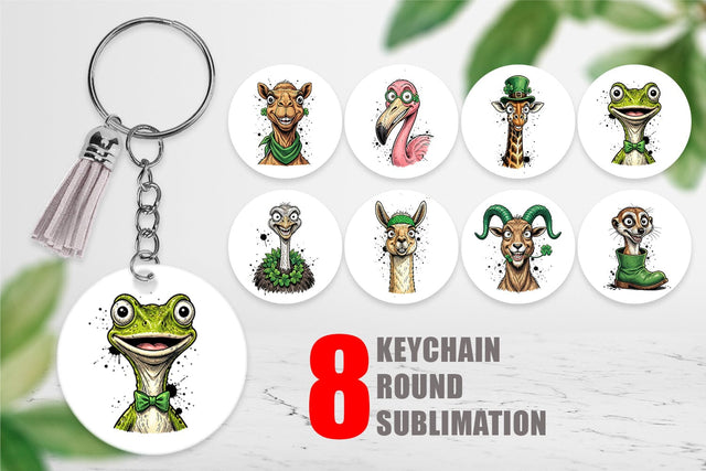 Keychain St Paddys Animal Charms Sublimation artnoy 