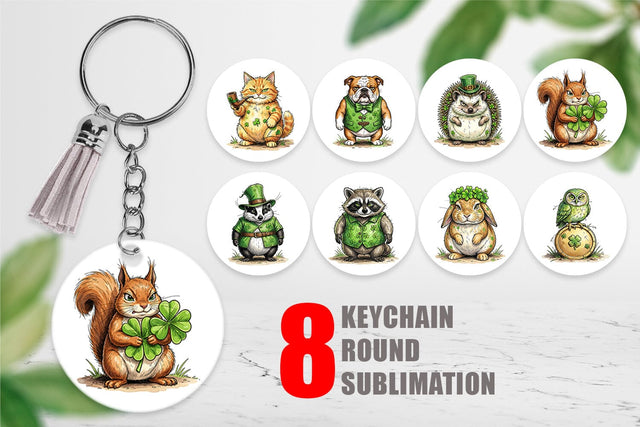 Keychain St Paddys Animal Friends Sublimation artnoy 