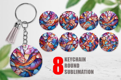 Keychain Stained Glass Mosaic Sublimation artnoy 