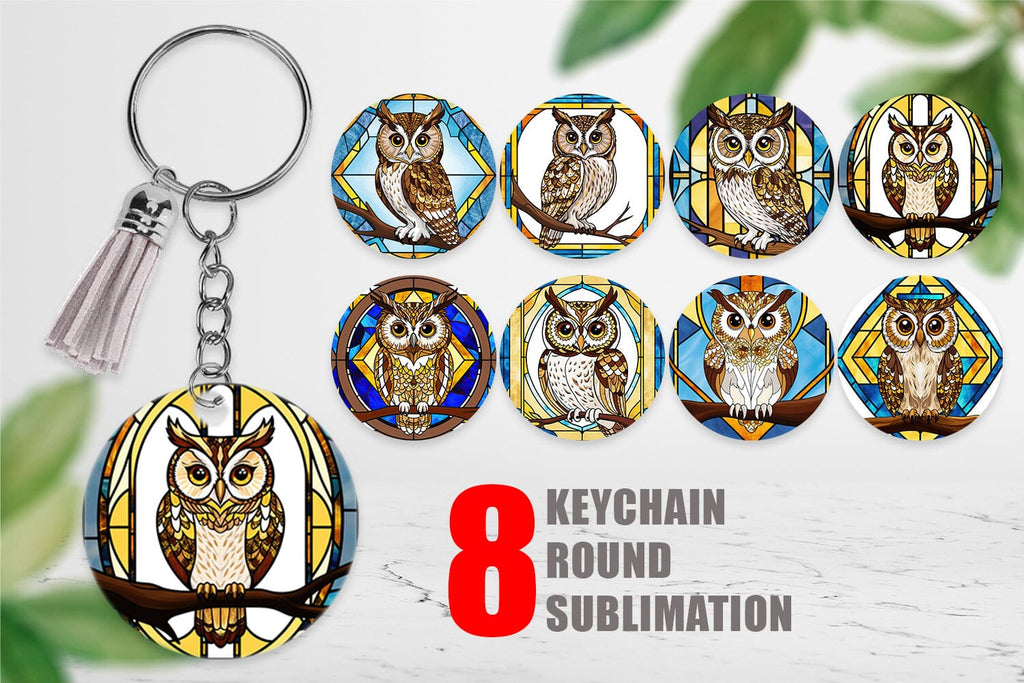 Keychain Stained Glass Owl - So Fontsy