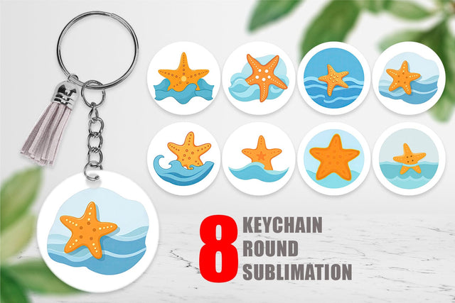 Keychain Starfish Sublimation artnoy 